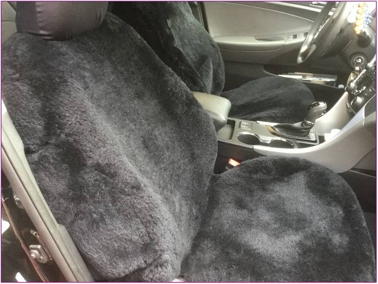 White Faux Fur Car Seat Covers